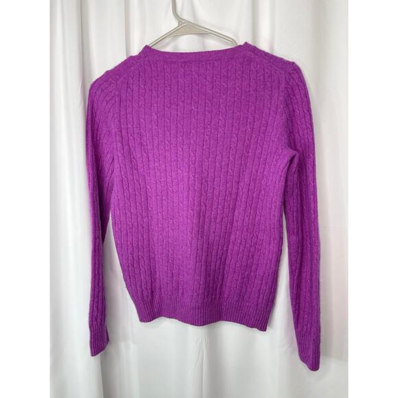 J Crew cashmere wool blend sweater top fuchsia purple women's small - Picture 10 of 14